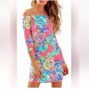 Lilly Pulitzer Vibrant Floral Off-Shoulder Dress
